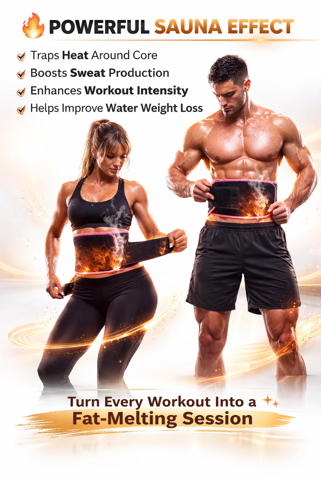 Hight Quality Sweat Waist Trimmer Belt for Women & Men  Fat Burning | Tummy Control | Sauna Effect | Workout Support