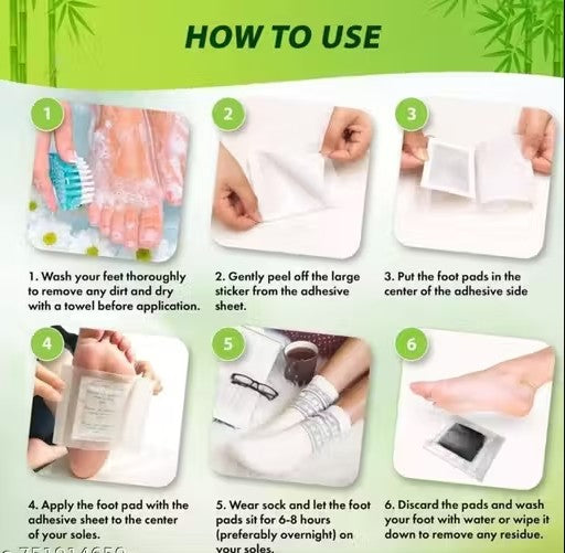 Detox Foot Patches 20 Patches Cleansing Toxin Remover – Pain Relief & Stress-Relief Sleep Foot Pads for Detoxification (Men & Women, 2 Boxes = 20 Patches)